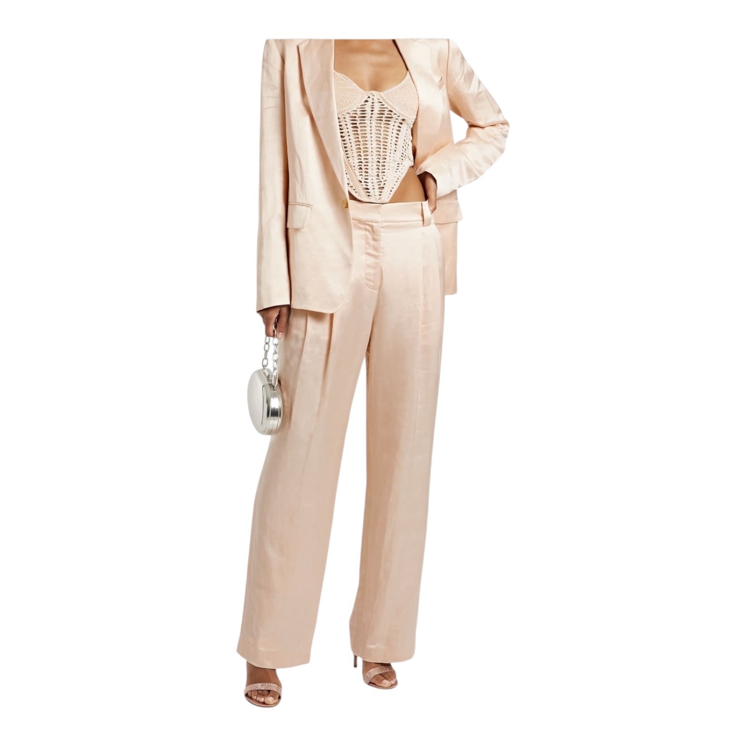 A.L.C. Pants Mateo Linen Blend Shantung Wide Leg Size 6